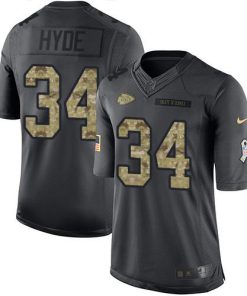 Nike Kansas City Chiefs #34 Carlos Hyde Black Men's Stitched NFL Limited 2016 Salute to Service Jersey Men's
