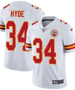 Nike Kansas City Chiefs #34 Carlos Hyde White Men's Stitched NFL Vapor Untouchable Limited Jersey Men's