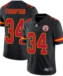 Nike Kansas City Chiefs #34 Darwin Thompson Black Men's Stitched NFL Limited Rush Jersey Men's