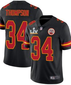 Nike Kansas City Chiefs #34 Darwin Thompson Black Men's Super Bowl LV Bound Stitched NFL Limited Rush Jersey Men's