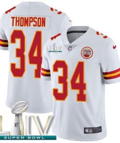 Nike Kansas City Chiefs #34 Darwin Thompson White Super Bowl LIV 2020 Men's Stitched NFL Vapor Untouchable Limited Jersey Men's