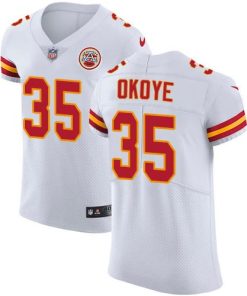 Nike Kansas City Chiefs #35 Christian Okoye White Men's Stitched NFL Vapor Untouchable Limited Jersey Men's