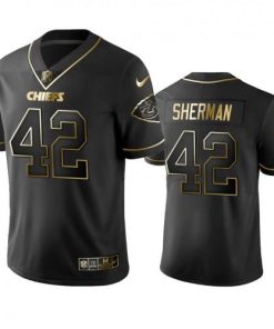 Nike Kansas City Chiefs #42 Anthony Sherman Black Golden Limited Edition Stitched NFL Jersey Men's