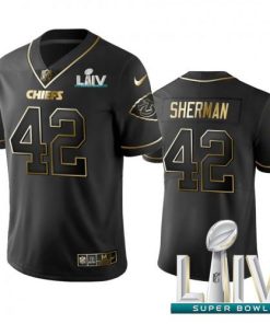 Nike Kansas City Chiefs #42 Anthony Sherman Black Golden Super Bowl LIV 2020 Limited Edition Stitched NFL Jersey Men's