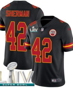 Nike Kansas City Chiefs #42 Anthony Sherman Black Super Bowl LIV 2020 Men's Stitched NFL Limited Rush Jersey Men's