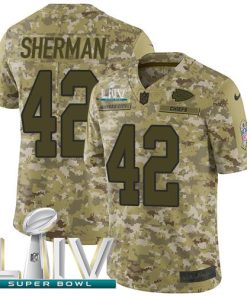 Nike Kansas City Chiefs #42 Anthony Sherman Camo Super Bowl LIV 2020 Men's Stitched NFL Limited 2018 Salute To Service Jersey Men's