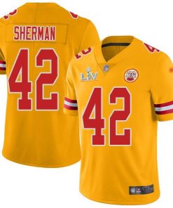 Nike Kansas City Chiefs #42 Anthony Sherman Gold Men's Super Bowl LV Bound Stitched NFL Limited Inverted Legend Jersey Men's