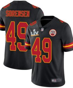 Nike Kansas City Chiefs #49 Daniel Sorensen Black Men's Super Bowl LV Bound Stitched NFL Limited Rush Jersey Men's
