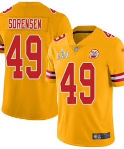 Nike Kansas City Chiefs #49 Daniel Sorensen Gold Men's Super Bowl LV Bound Stitched NFL Limited Inverted Legend Jersey Men's