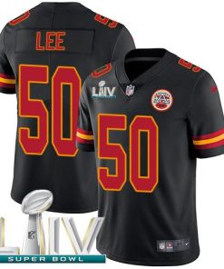 Nike Kansas City Chiefs #50 Darron Lee Black Super Bowl LIV 2020 Men's Stitched NFL Limited Rush Jersey Men's