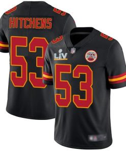 Nike Kansas City Chiefs #53 Anthony Hitchens Black Men's Super Bowl LV Bound Stitched NFL Limited Rush Jersey Men's