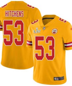 Nike Kansas City Chiefs #53 Anthony Hitchens Gold Men's Super Bowl LV Bound Stitched NFL Limited Inverted Legend Jersey Men's