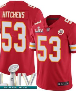 Nike Kansas City Chiefs #53 Anthony Hitchens Red Super Bowl LIV 2020 Team Color Men's Stitched NFL Vapor Untouchable Limited Jersey Men's