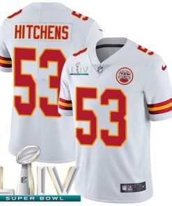 Nike Kansas City Chiefs #53 Anthony Hitchens White Super Bowl LIV 2020 Men's Stitched NFL Vapor Untouchable Limited Jersey Men's