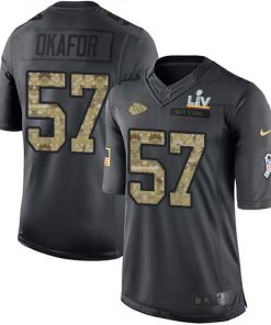 Nike Kansas City Chiefs #57 Alex Okafor Black Men's Super Bowl LV Bound Stitched NFL Limited 2016 Salute to Service Jersey Men's