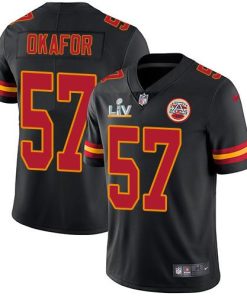 Nike Kansas City Chiefs #57 Alex Okafor Black Men's Super Bowl LV Bound Stitched NFL Limited Rush Jersey Men's