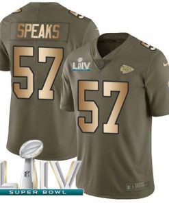 Nike Kansas City Chiefs #57 Breeland Speaks Olive/Gold Super Bowl LIV 2020 Men's Stitched NFL Limited 2017 Salute To Service Jersey Men's