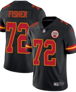 Nike Kansas City Chiefs #72 Eric Fisher Black Men's Stitched NFL Limited Rush Jersey Men's