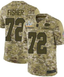 Nike Kansas City Chiefs #72 Eric Fisher Camo Men's Super Bowl LV Bound Stitched NFL Limited 2018 Salute To Service Jersey Men's