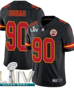 Nike Kansas City Chiefs #90 Emmanuel Ogbah Black Super Bowl LIV 2020 Men's Stitched NFL Limited Rush Jersey Men's