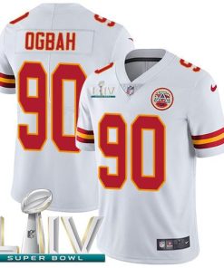 Nike Kansas City Chiefs #90 Emmanuel Ogbah White Super Bowl LIV 2020 Men's Stitched NFL Vapor Untouchable Limited Jersey Men's