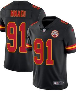 Nike Kansas City Chiefs #91 Derrick Nnadi Black Men's Stitched NFL Limited Rush Jersey Men's