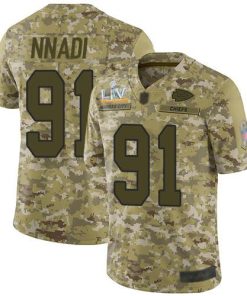 Nike Kansas City Chiefs #91 Derrick Nnadi Camo Men's Super Bowl LV Bound Stitched NFL Limited 2018 Salute To Service Jersey Men's