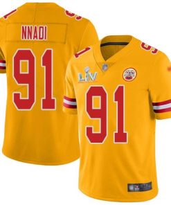 Nike Kansas City Chiefs #91 Derrick Nnadi Gold Men's Super Bowl LV Bound Stitched NFL Limited Inverted Legend Jersey Men's
