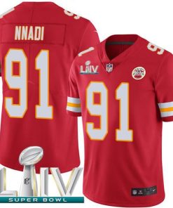 Nike Kansas City Chiefs #91 Derrick Nnadi Red Super Bowl LIV 2020 Team Color Men's Stitched NFL Vapor Untouchable Limited Jersey Men's