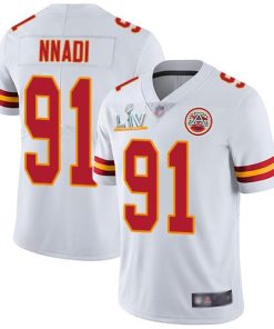 Nike Kansas City Chiefs #91 Derrick Nnadi White Men's Super Bowl LV Bound Stitched NFL Vapor Untouchable Limited Jersey Men's