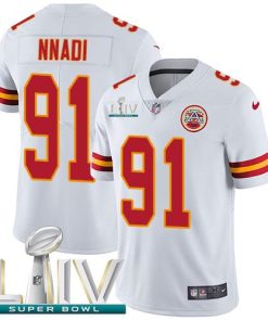 Nike Kansas City Chiefs #91 Derrick Nnadi White Super Bowl LIV 2020 Men's Stitched NFL Vapor Untouchable Limited Jersey Men's
