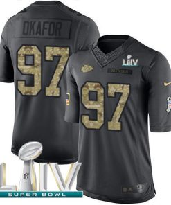 Nike Kansas City Chiefs #97 Alex Okafor Black Super Bowl LIV 2020 Men's Stitched NFL Limited 2016 Salute to Service Jersey Men's