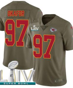 Nike Kansas City Chiefs #97 Alex Okafor Olive Super Bowl LIV 2020 Men's Stitched NFL Limited 2017 Salute To Service Jersey Men's