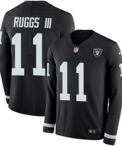 Nike Las Vegas Raiders #11 Henry Ruggs III Black Team Color Men's Stitched NFL Limited Therma Long Sleeve Jersey Men's