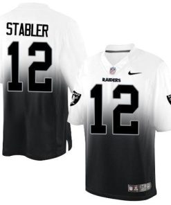 Nike Las Vegas Raiders #12 Kenny Stabler White/Black Men's Stitched NFL Elite Fadeaway Fashion Jersey Men's