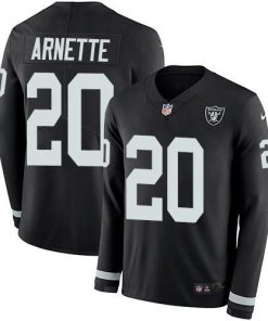 Nike Las Vegas Raiders #20 Damon Arnette Black Team Color Men's Stitched NFL Limited Therma Long Sleeve Jersey Men's