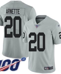 Nike Las Vegas Raiders #20 Damon Arnette Silver Men's Stitched NFL Limited Inverted Legend 100th Season Jersey Men's