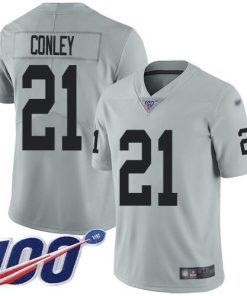 Nike Las Vegas Raiders #21 Gareon Conley Silver Men's Stitched NFL Limited Inverted Legend 100th Season Jersey Men's