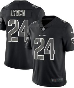 Nike Las Vegas Raiders #24 Marshawn Lynch Black Men's Stitched NFL Limited Rush Impact Jersey Men's