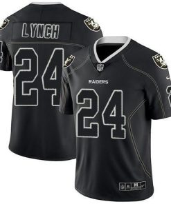 Nike Las Vegas Raiders #24 Marshawn Lynch Lights Out Black Men's Stitched NFL Limited Rush Jersey Men's