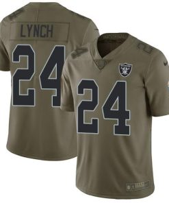 Nike Las Vegas Raiders #24 Marshawn Lynch Olive Men's Stitched NFL Limited 2017 Salute To Service Jersey Men's