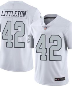 Nike Las Vegas Raiders #42 Cory Littleton White Men's Stitched NFL Limited Rush Jersey Men's