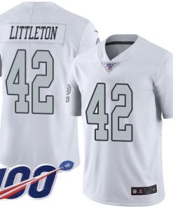 Nike Las Vegas Raiders #42 Cory Littleton White Men's Stitched NFL Limited Rush 100th Season Jersey Men's