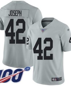 Nike Las Vegas Raiders #42 Karl Joseph Silver Men's Stitched NFL Limited Inverted Legend 100th Season Jersey Men's