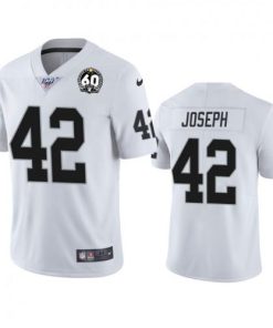 Nike Las Vegas Raiders #42 Karl Joseph White 60th Anniversary Vapor Limited Stitched NFL 100th Season Jersey Men's