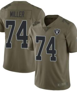 Nike Las Vegas Raiders #74 Kolton Miller Olive Men's Stitched NFL Limited 2017 Salute To Service Jersey Men's