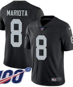 Nike Las Vegas Raiders #8 Marcus Mariota Black Team Color Men's Stitched NFL 100th Season Vapor Untouchable Limited Jersey Men's