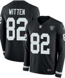 Nike Las Vegas Raiders #82 Jason Witten Black Team Color Men's Stitched NFL Limited Therma Long Sleeve Jersey Men's