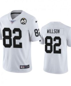 Nike Las Vegas Raiders #82 Luke Willson White 60th Anniversary Vapor Limited Stitched NFL 100th Season Jersey Men's