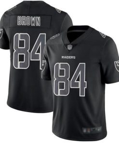 Nike Las Vegas Raiders #84 Antonio Brown Black Men's Stitched NFL Limited Rush Impact Jersey Men's